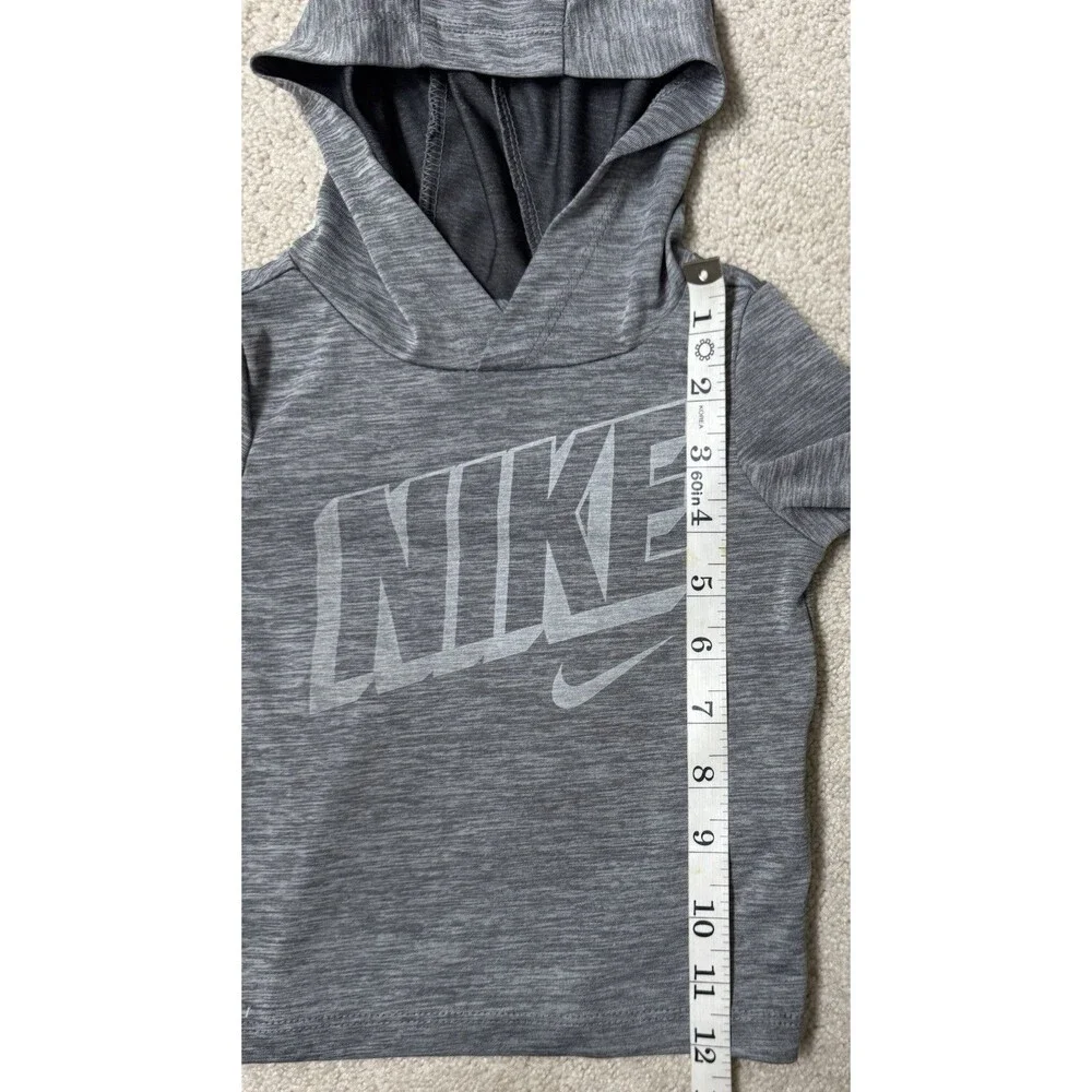 Nike Dri-FIT 12M Gray Pullover Logo Hooded Shirt Long Sleeve Unisex